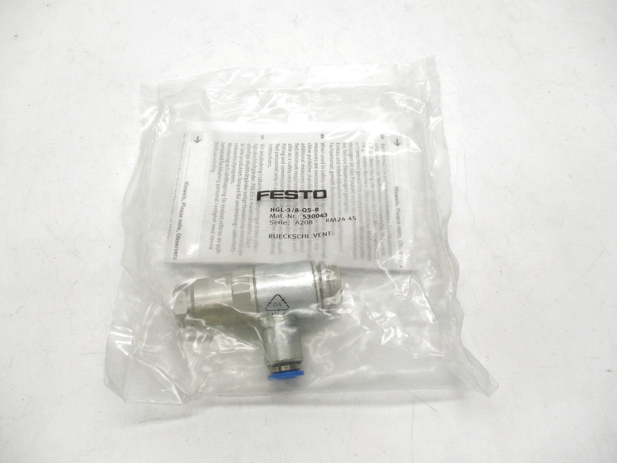 FESTO HGL-3/8-QS-8 NSMP