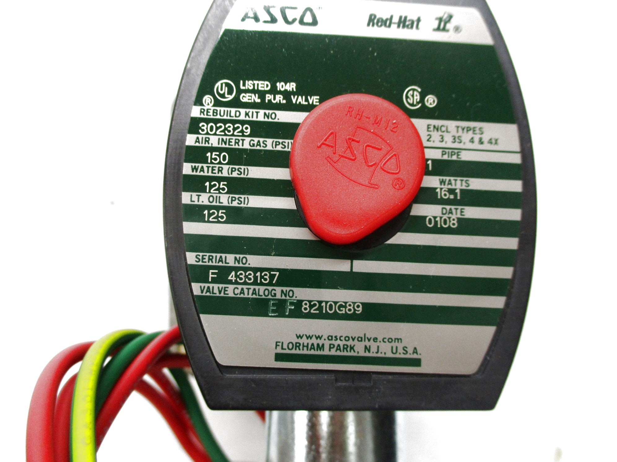 ASCO 8210G89 120V (AS PICTURED) NSMP