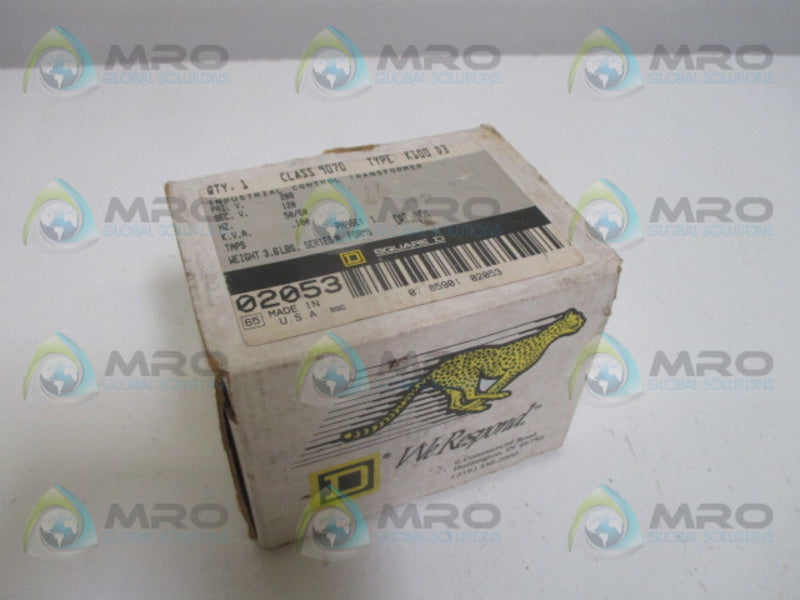 SQUARE D 9070K100D3 TRANSFORMER 120/208V NSMP