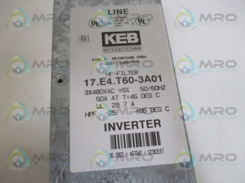 KEB 17.E4.T60-3A01 INVERTER UNMP