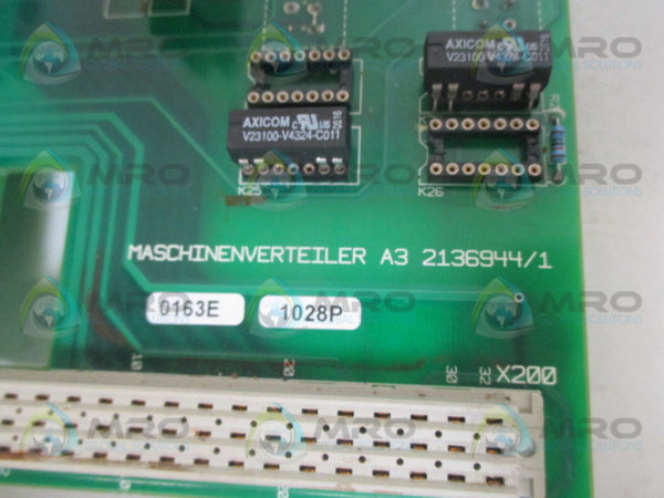 MASCHINENVERTEILER A32136944/1 TERMINAL BOARD 230/400VAC UNMP