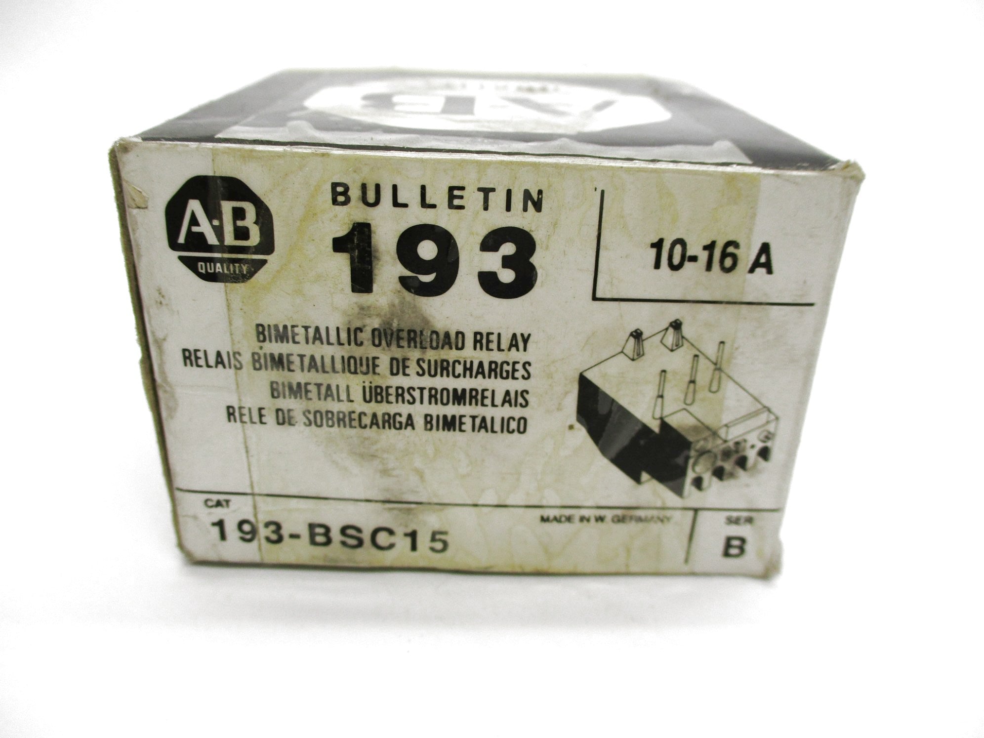 ALLEN BRADLEY 193-BSC15 SER. B 600V 10-16A (BK/YL) NSMP