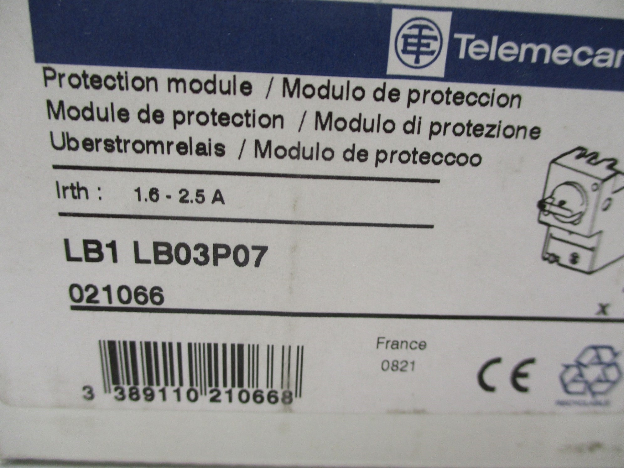 TELEMECANIQUE LB1LB03P07 1.6-2.5A NSMP