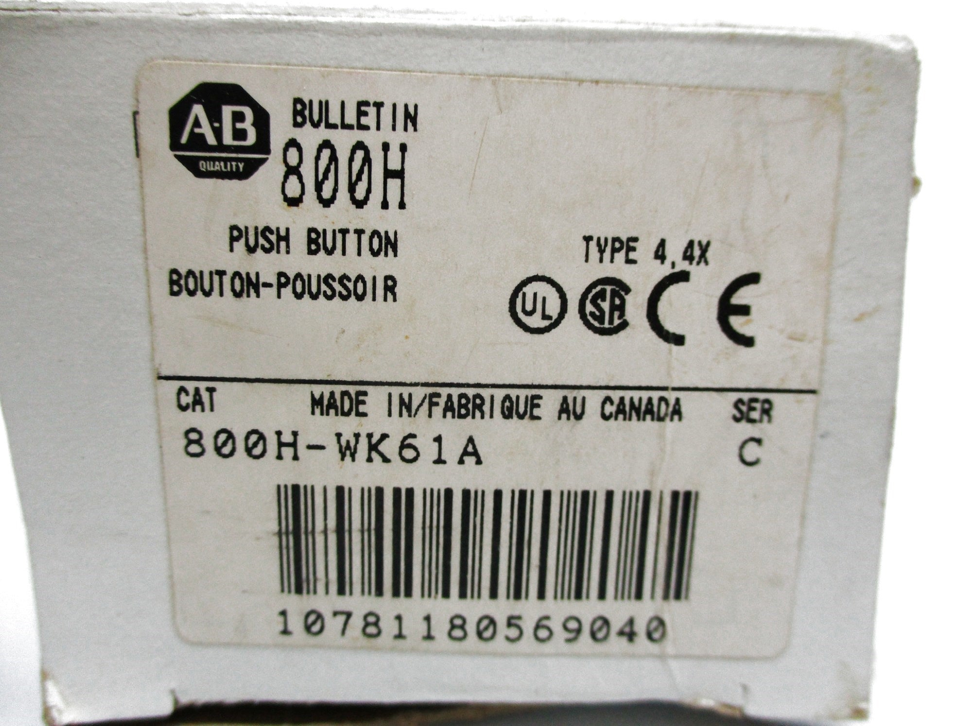 ALLEN BRADLEY 800H-WK61A SER. C (WH) NSMP