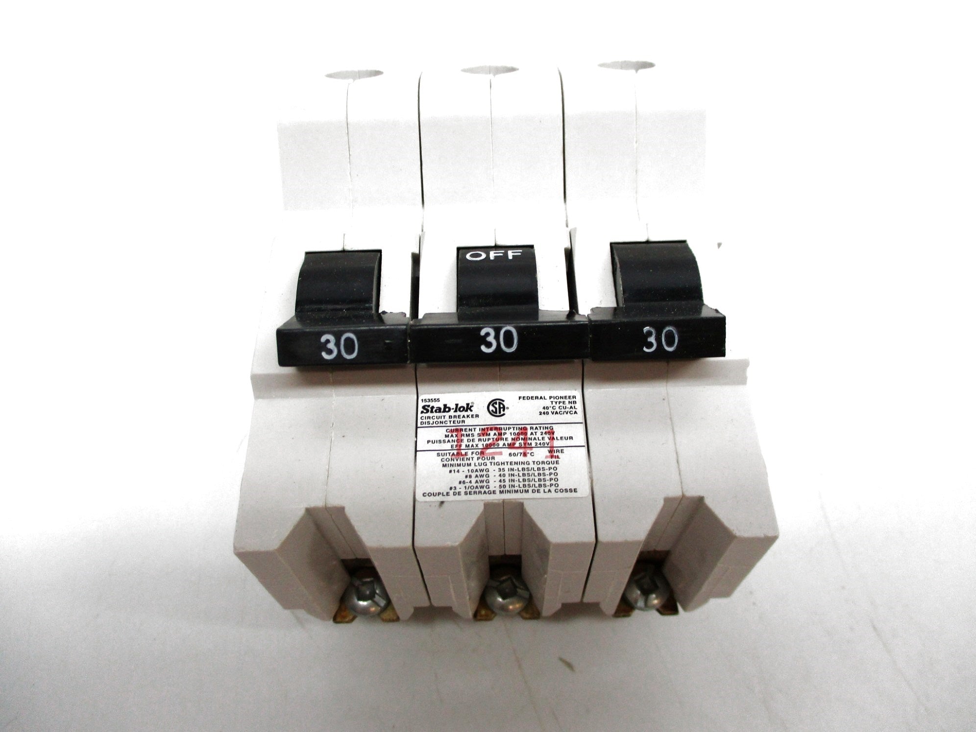 FEDERAL PIONEER NB3P30 30A 240VAC NSMP