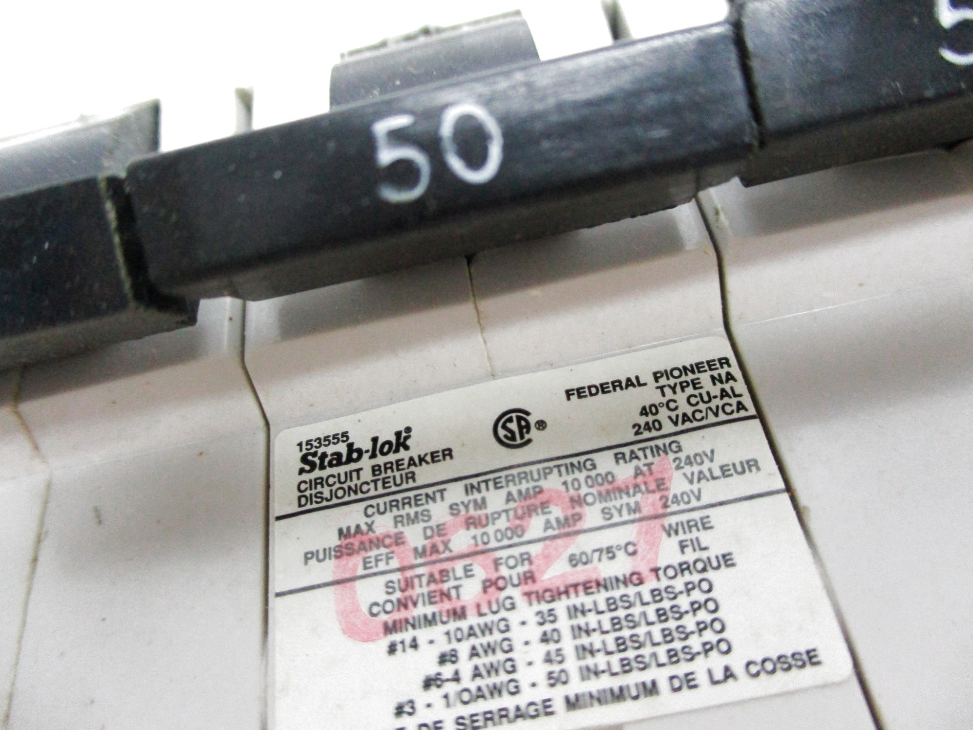 FEDERAL PIONEER NA3P50 50A 240VAC NSMP
