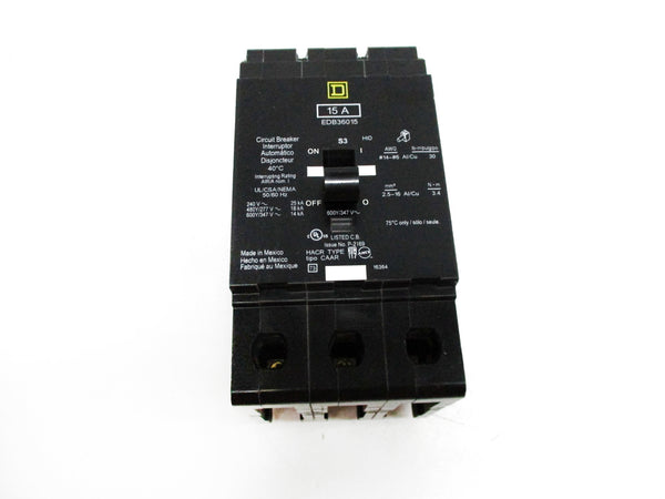 SQUARE D EDB36015 347V 15A NSNP