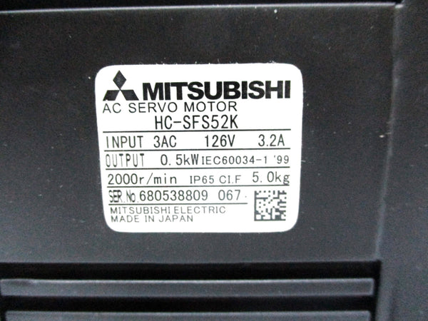 MITSUBISHI HC-SFS52K 126VAC 3.2A NSMP