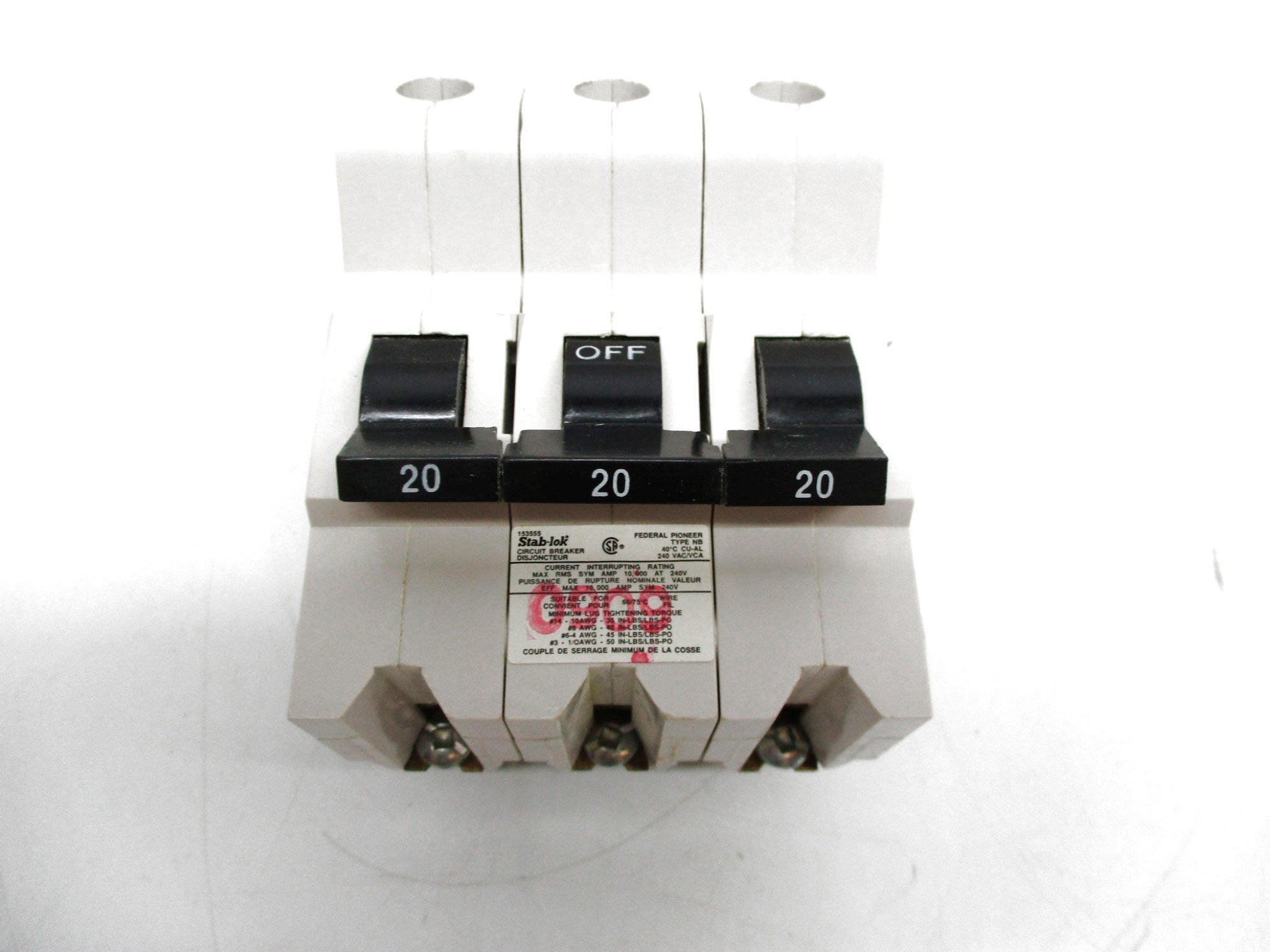 FEDERAL PIONEER NB3P20 20A 240VAC NSMP