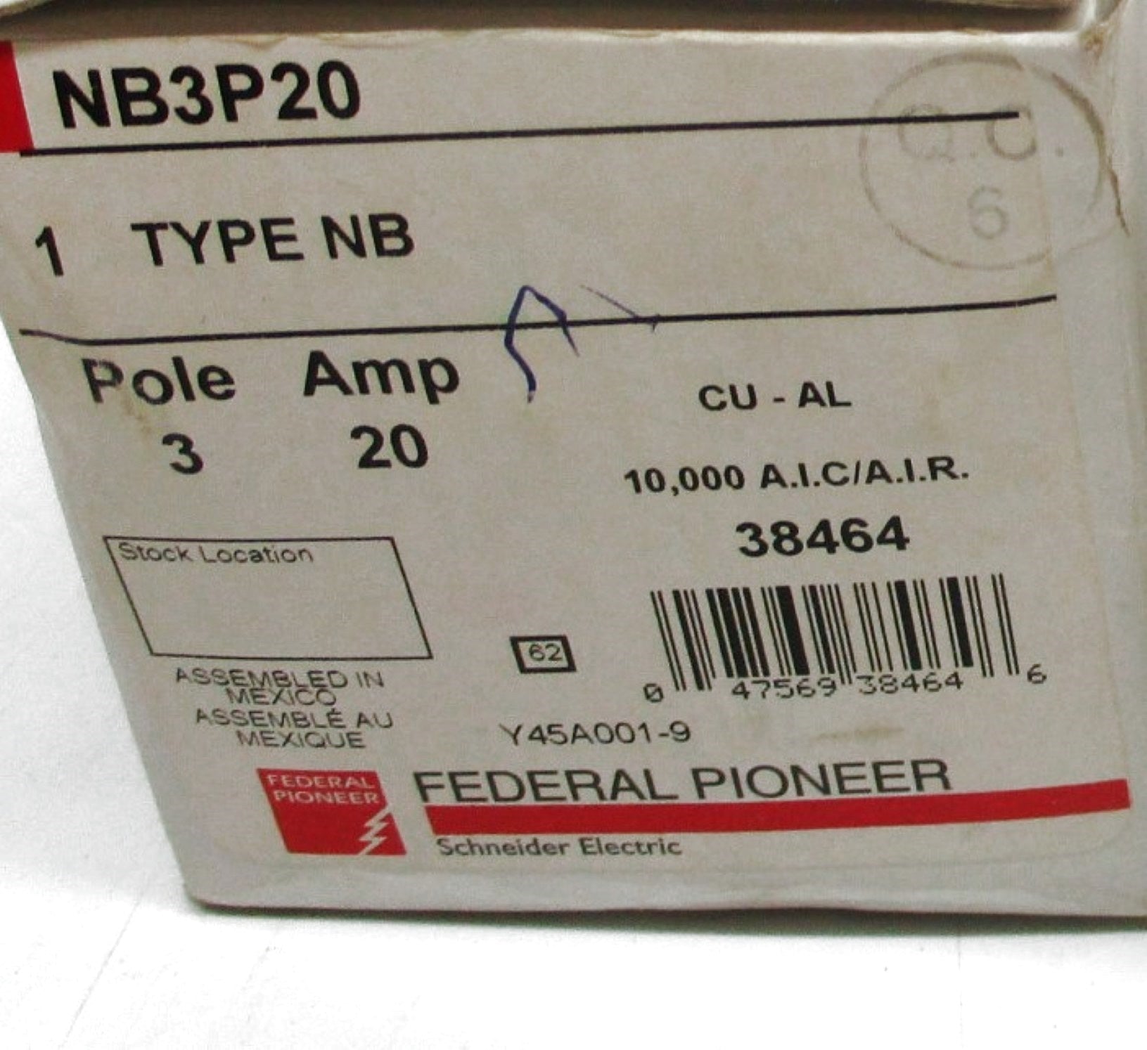 FEDERAL PIONEER NB3P20 20A 240VAC NSMP