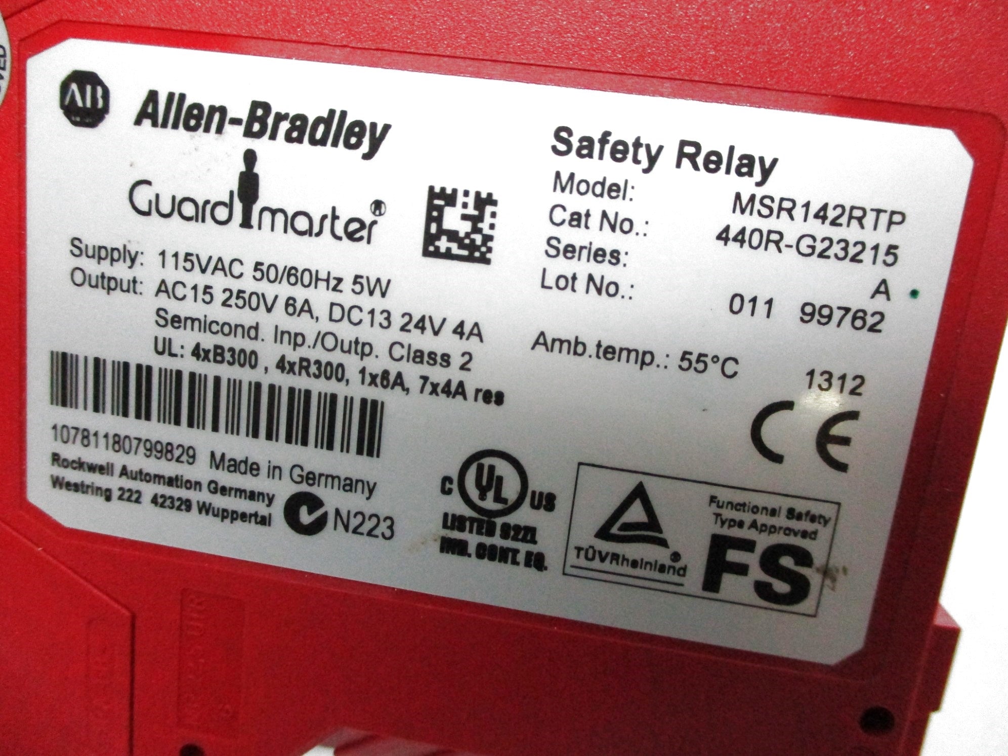 ALLEN BRADLEY 440R-G23215 SER. A 115VAC (WH) NSMP