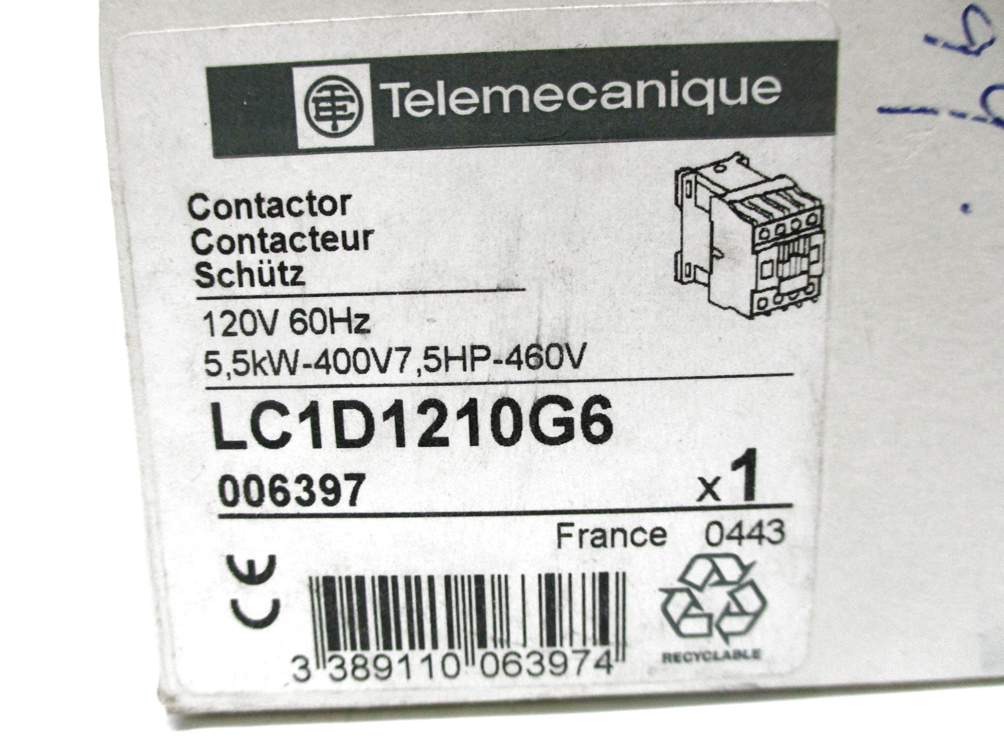 TELEMECANIQUE LC1D1210G6 120V NSMP