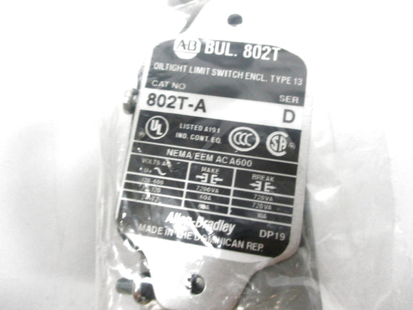 ALLEN BRADLEY 802T-A SER. D 120-600VAC 60A (WH) NSMP