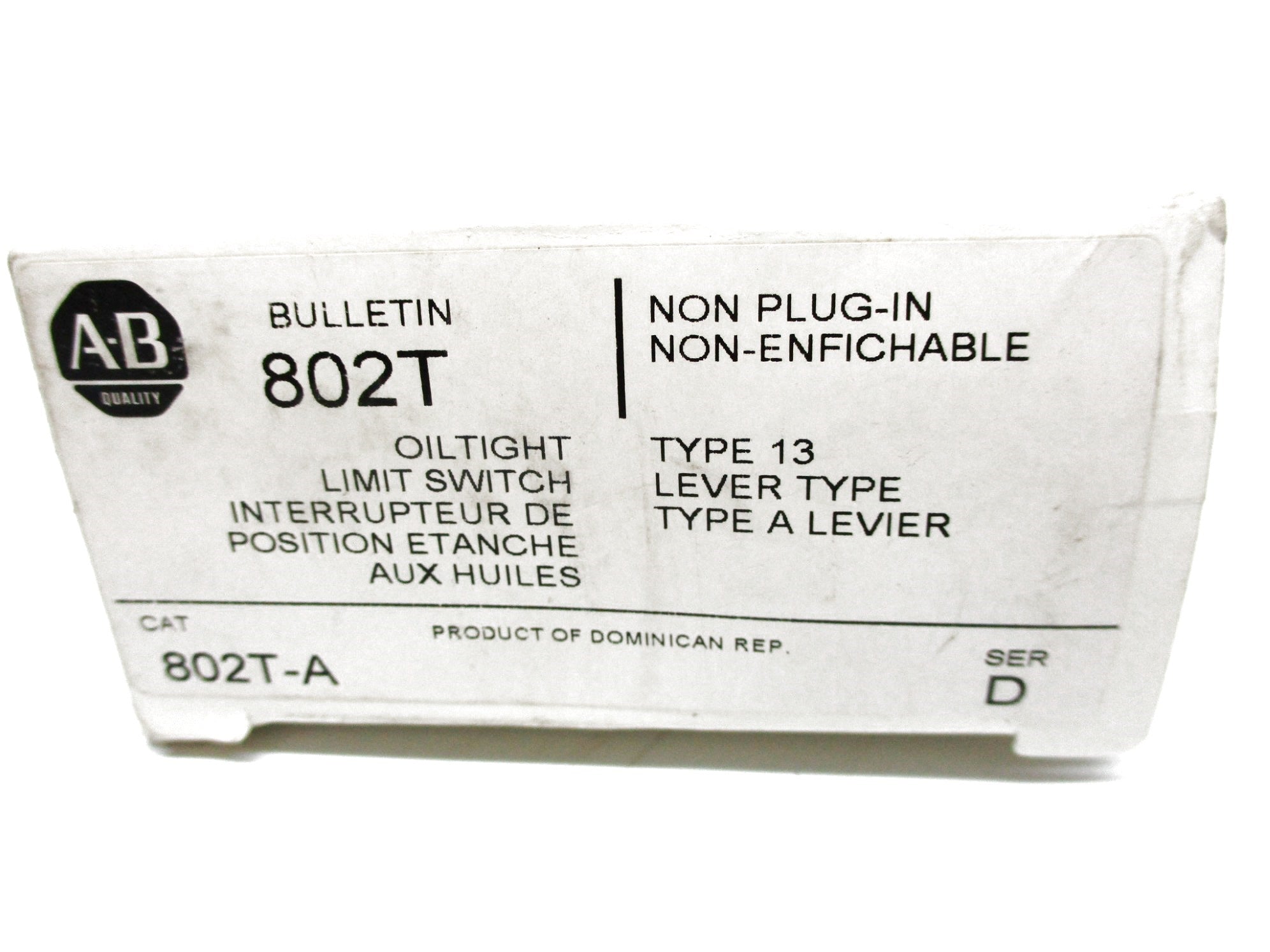 ALLEN BRADLEY 802T-A SER. D 120-600VAC 60A (WH) NSMP