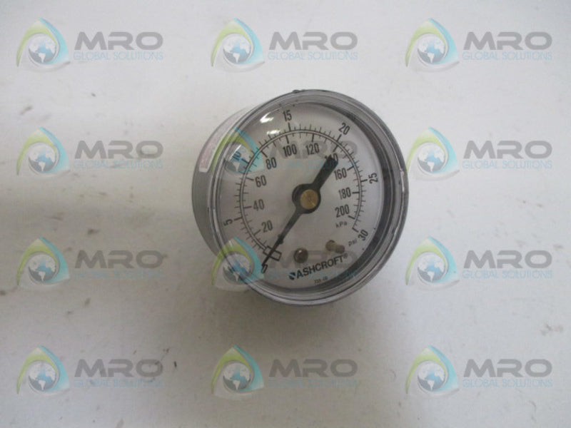ASHCROFT 20W1005H01B-30#-AGI PRESSURE GAUGE 0-30 PSI 0-200 KPA NSMP