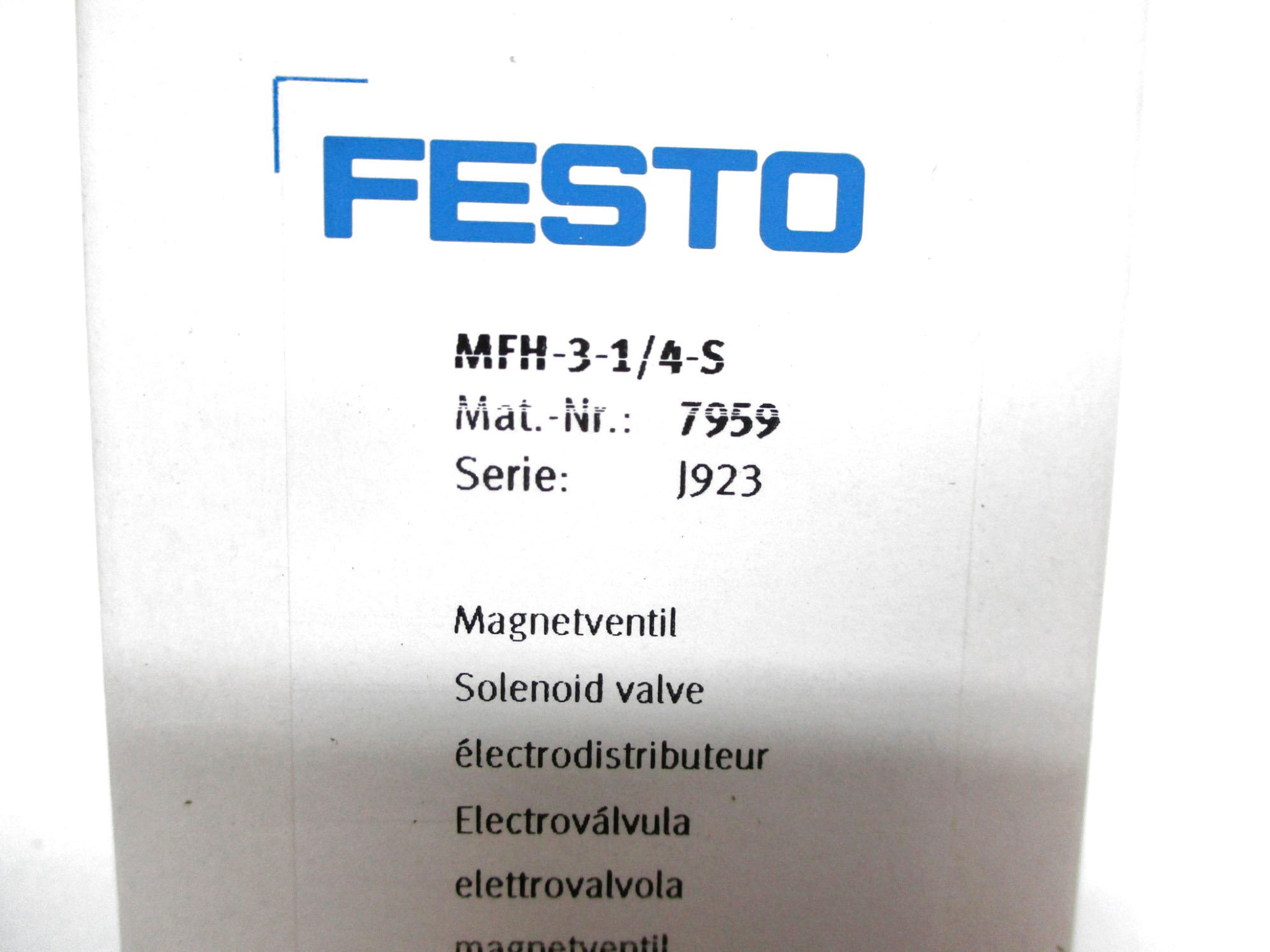 FESTO MFH-3-1/4-S 7959 -14.4-145PSI NSMP