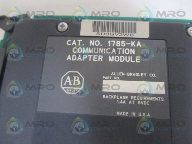 ALLEN BRADLEY 1785-KA SER. A F/W B COMMUNICATION ADAPTER MODULE UNMP