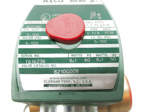 ASCO 8210G008 110/20V 5-150PSI 1-1/4" NSMP