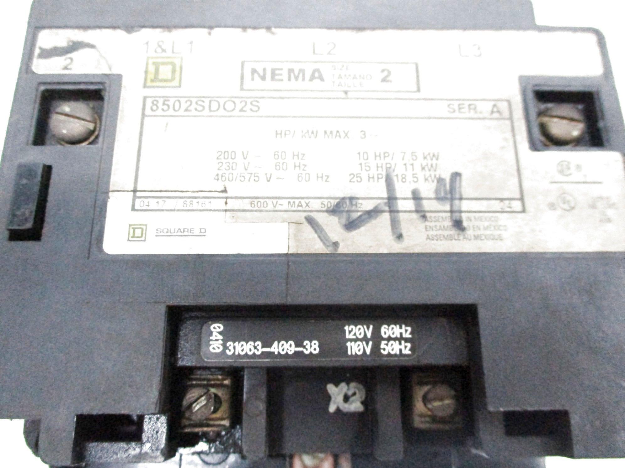 SQUARE D 8502SDO2V02S 110/120V (AS PICTURED) UNMP