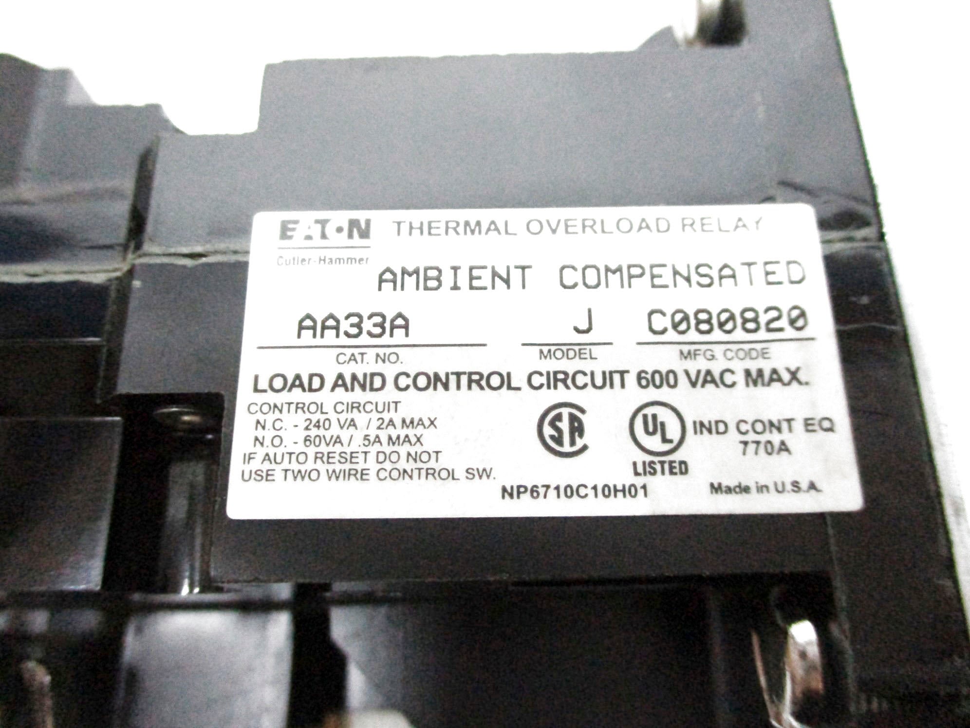 CUTLER HAMMER AA33A NSMP