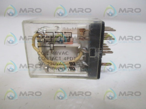 MEC GM-4PDT-48A RELAY 48VAC UNMP