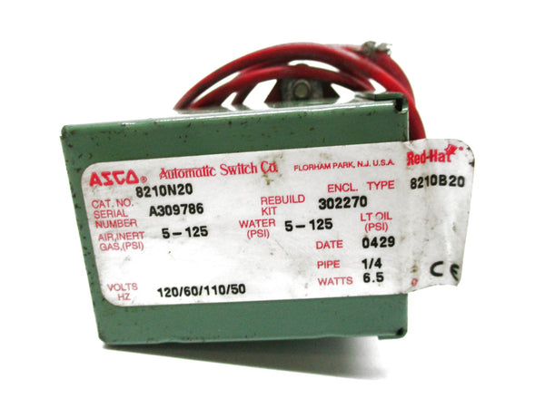 ASCO 8210N20 120/60 110/50 5-125PSI UNMP