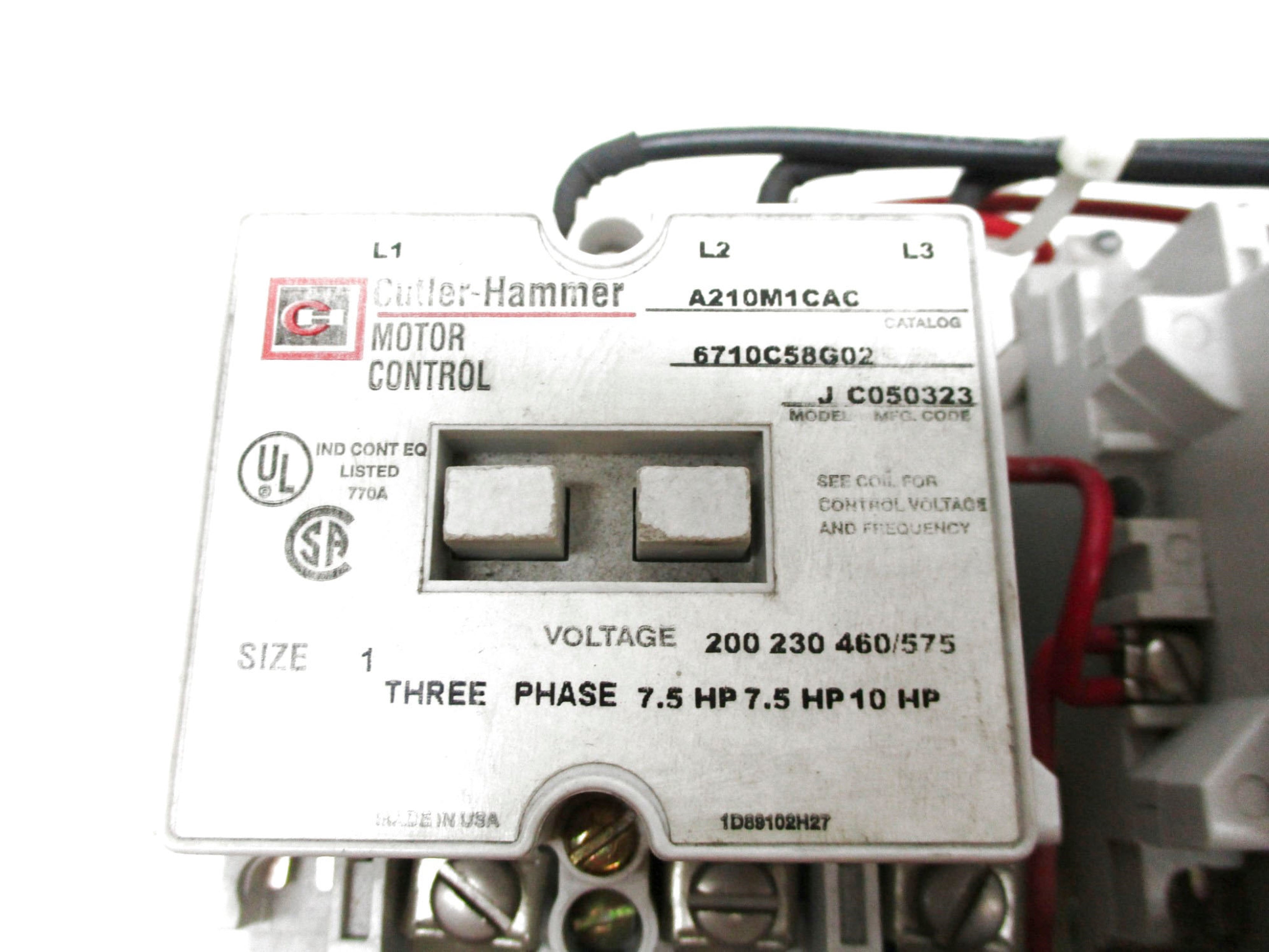 EATON A210M1CAC 6710C58G02 110/120V NSMP