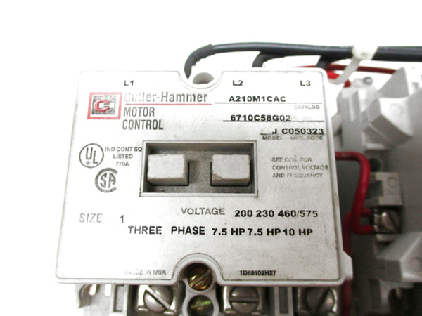 EATON A210M1CAC 6710C58G02 110/120V NSMP
