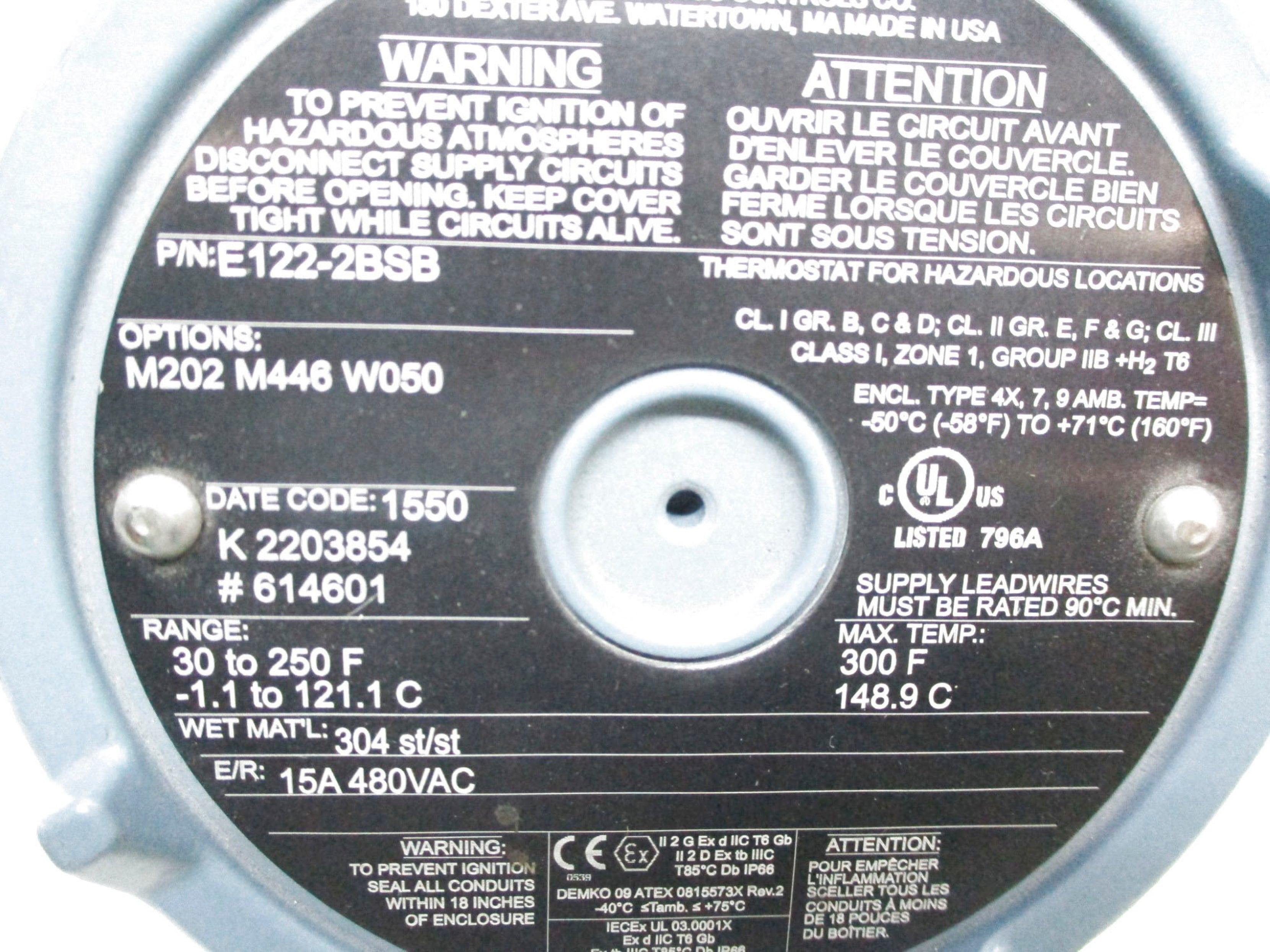UNITED ELECTRIC E122-2BSB UNMP