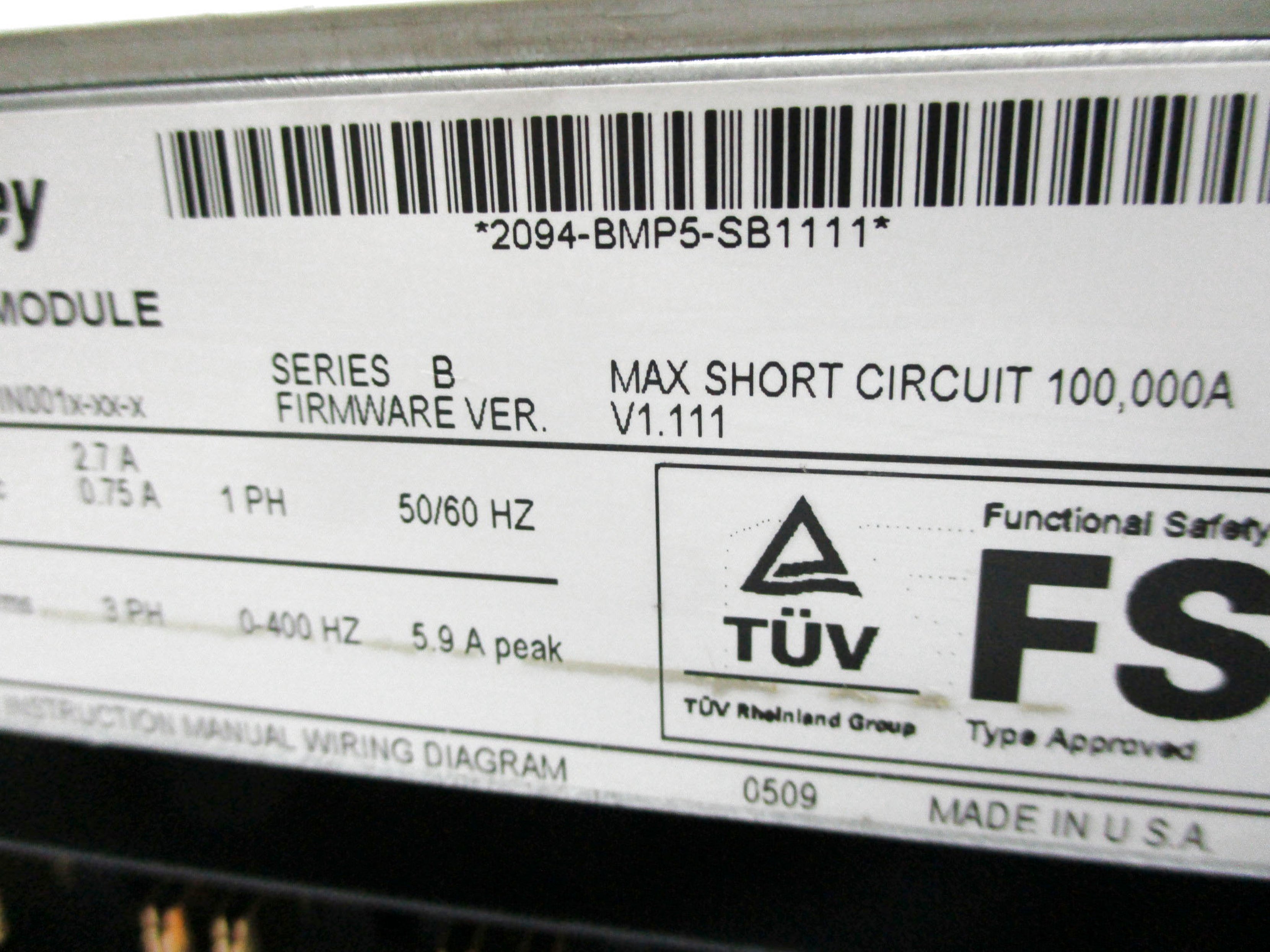 ALLEN BRADLEY 2094-BMP5-S SER. B F/W 1.111 (AS PICTURED) UNMP