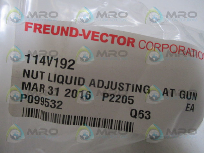 FREUND-VECTOR 114V192 LIQUID ADJUSTING NUT NSMP