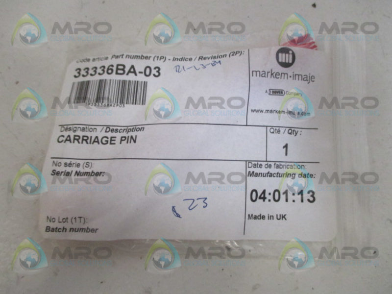 MARKEM-IMAJE 33336BA-03 CARRIAGE PIN NSMP