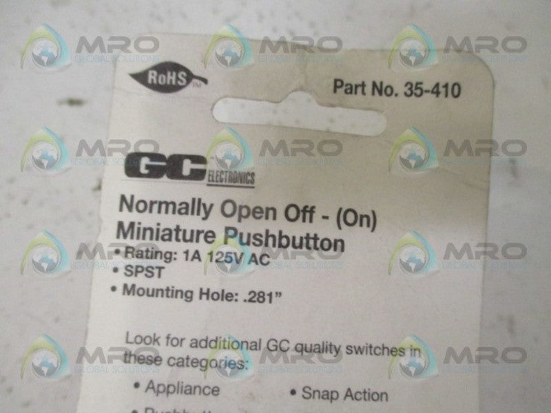 GC ELECTRICS 35-410 MINIATURE PUSHBUTTON NSMP