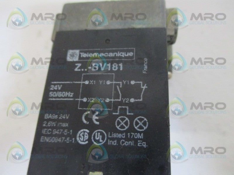 TELEMECANIQUE ZB2-BV181 PILOT LIGHT 24V UNMP