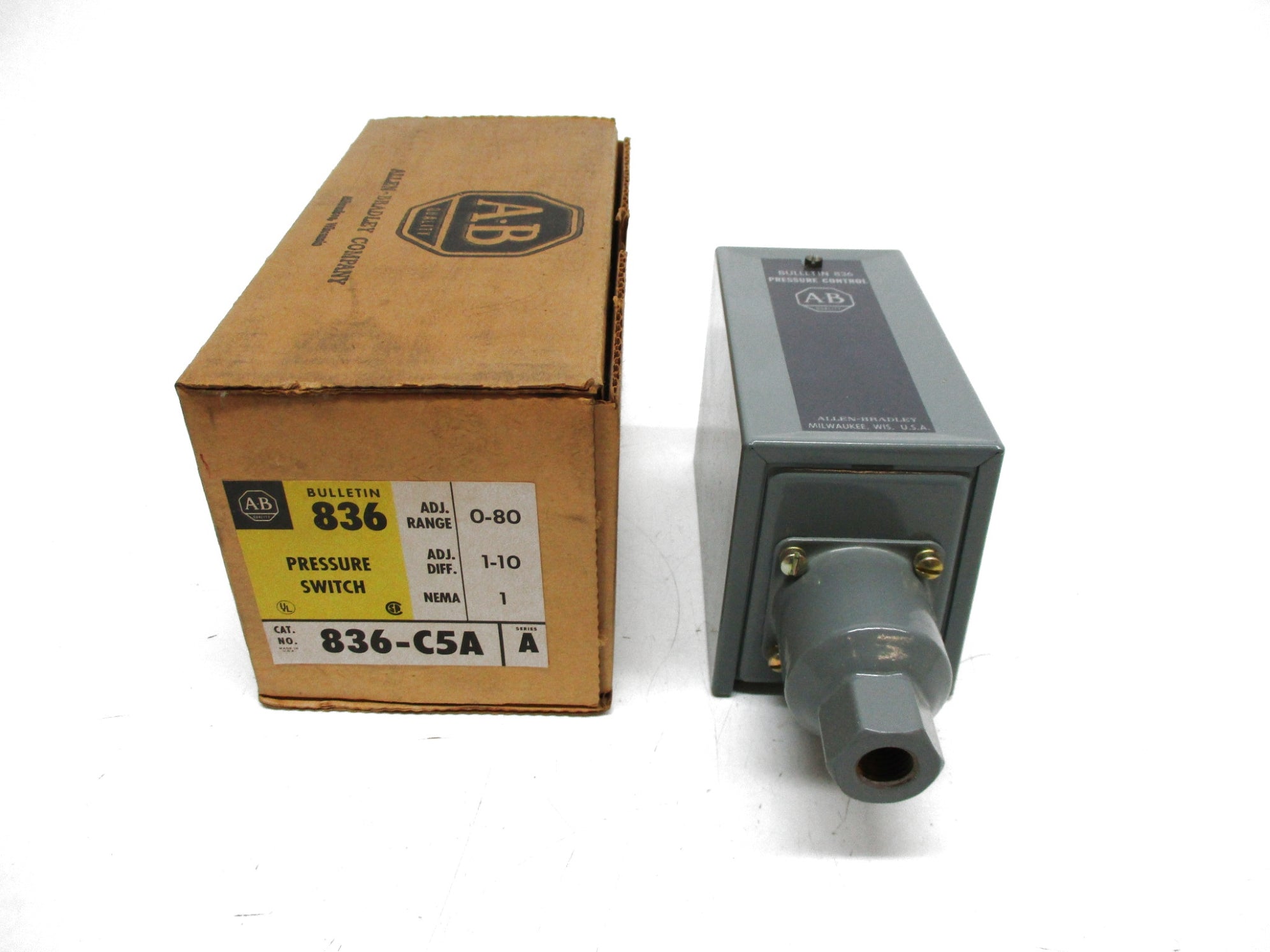 INDUSTRIAL SPARE PART 836-C5A SER. A 24-600VAC 0-80PSI (BR/YL) NSMP