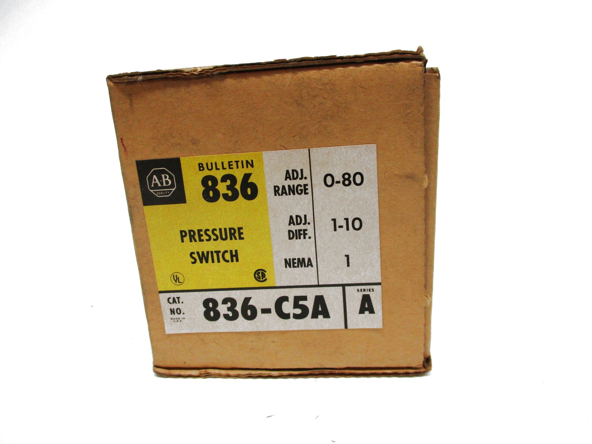 INDUSTRIAL SPARE PART 836-C5A SER. A 24-600VAC 0-80PSI (BR/YL) NSMP