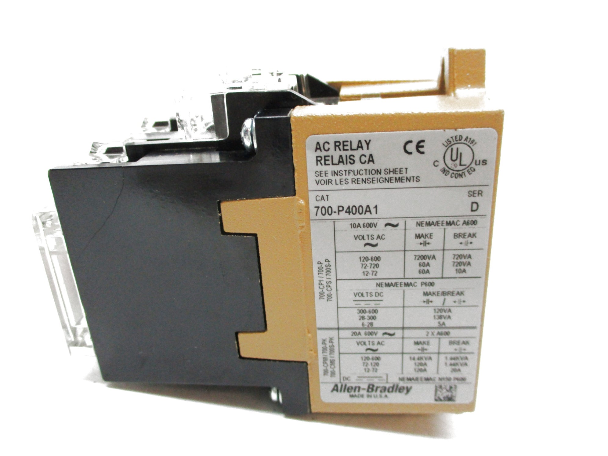 INDUSTRIAL SPARE PART 700-P400A1 SER. D 110/120V 60A NSNP