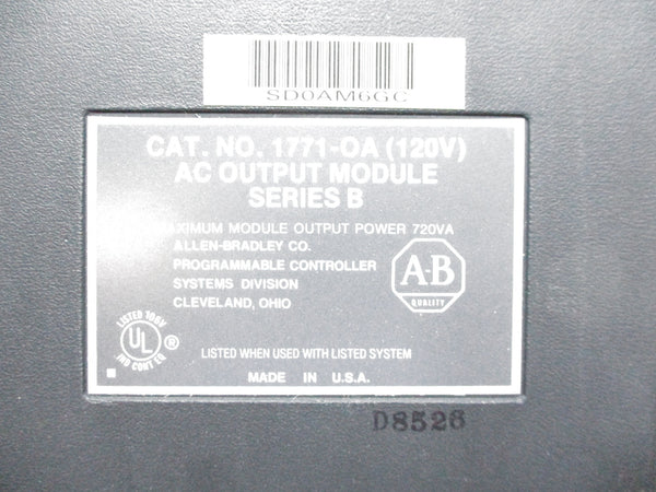 ALLEN BRADLEY 1771-OA SER. B 120VAC UNMP