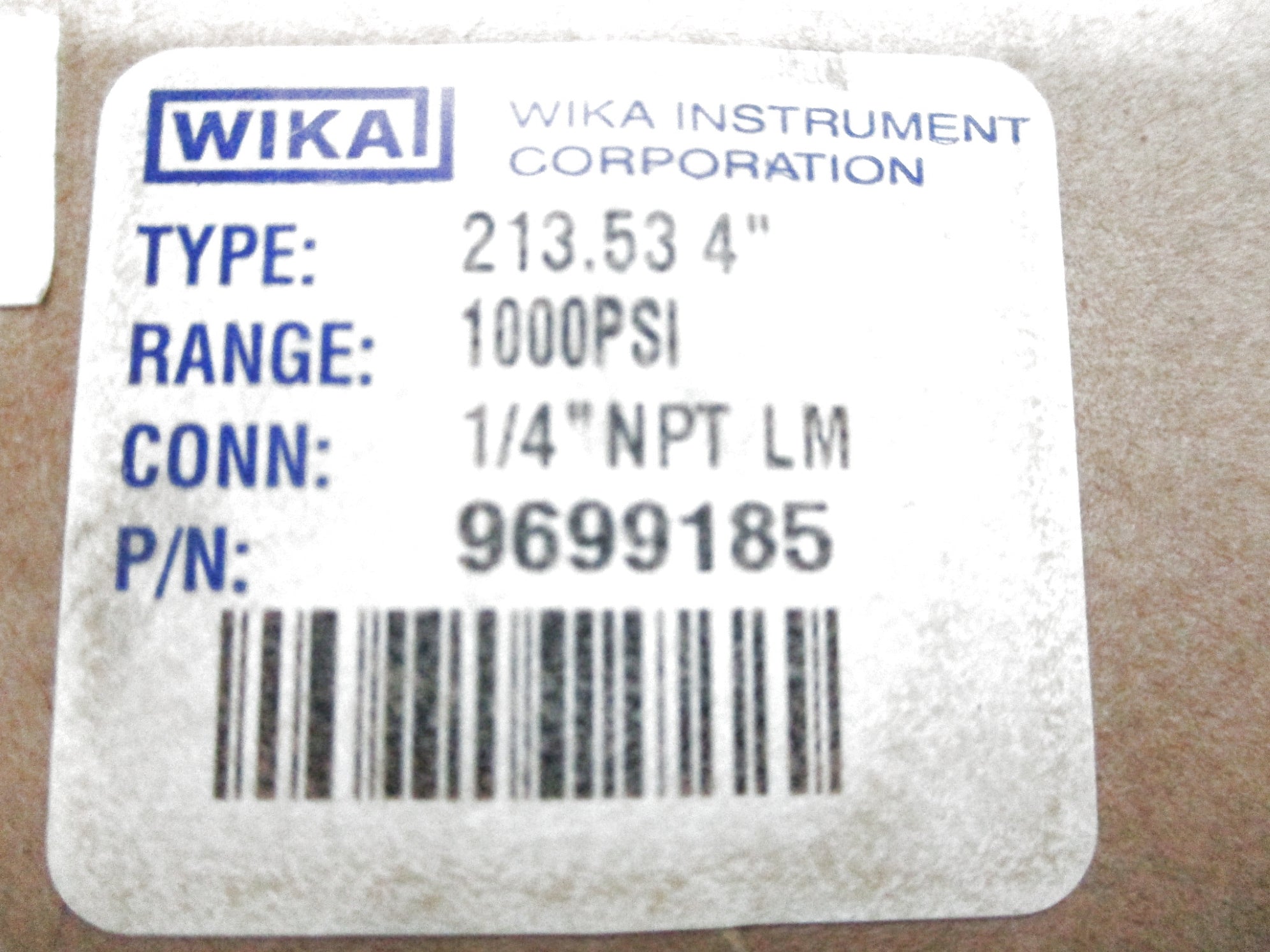 WIKA 9699185 1000PSI UNMP