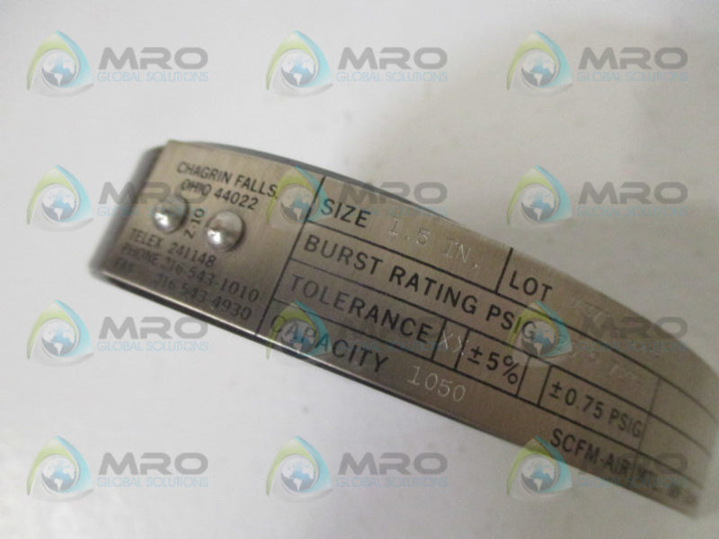 ZOOK ENTERPRISE M371-1.5-20 RUPTURE DISK  NSMP