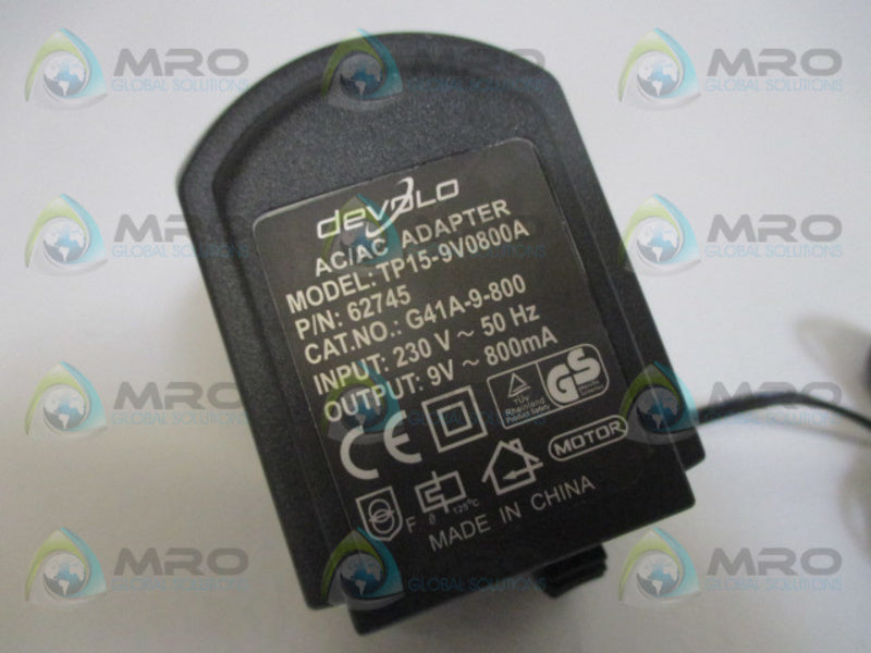 DEVOLO TP15-9V0800A  ADAPTER P/N: 62745 NSNP