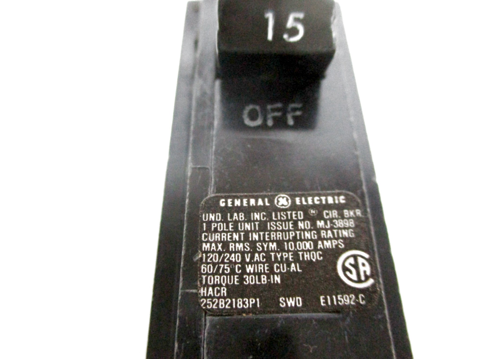 GENERAL ELECTRIC THQC115 120/240VAC 15A UNMP