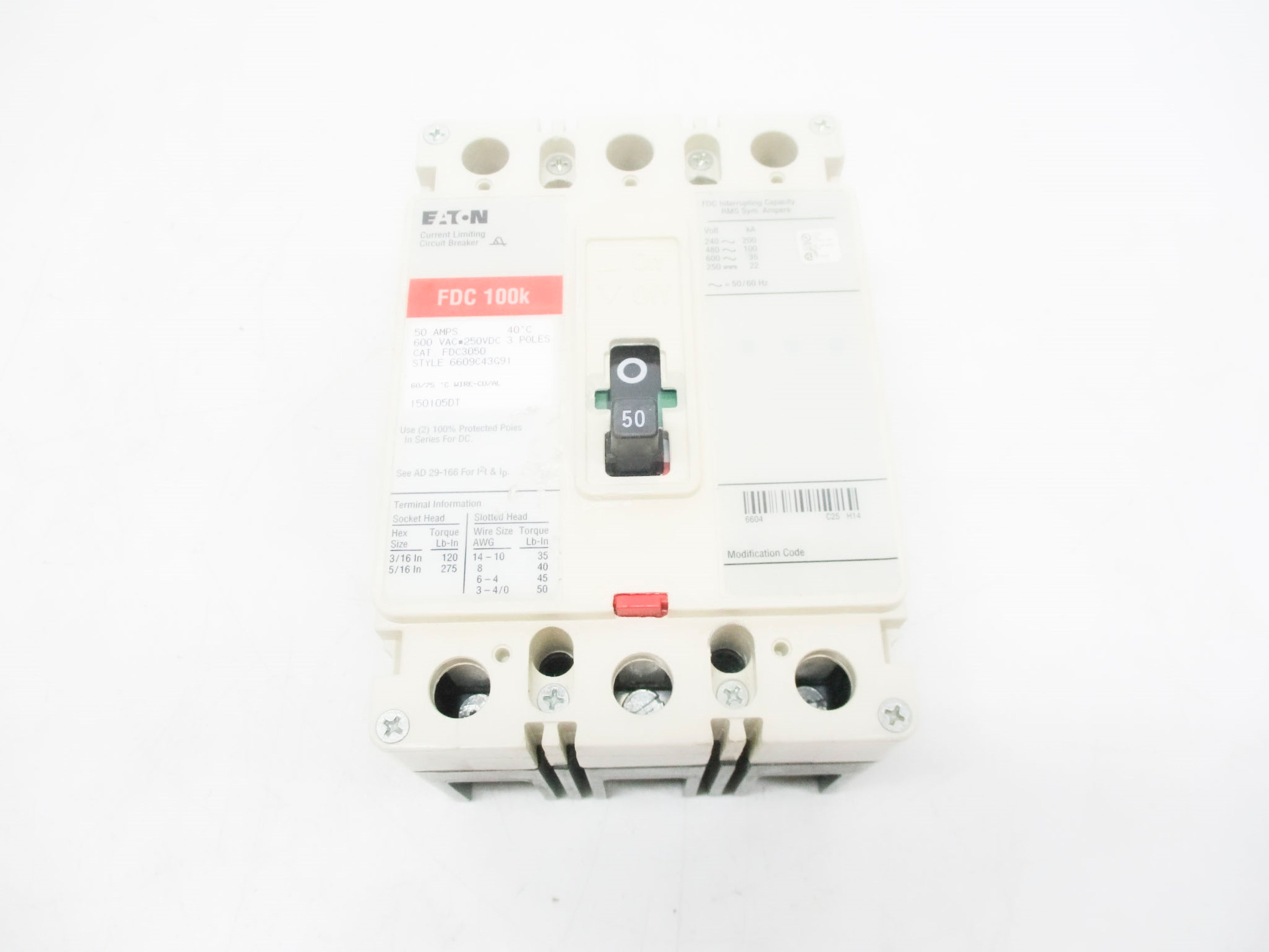 EATON FDC3050 50A 600VAC UNMP