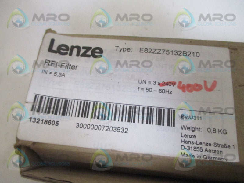 LENZE E82ZZ75134B200 RFI FILTER NSMP