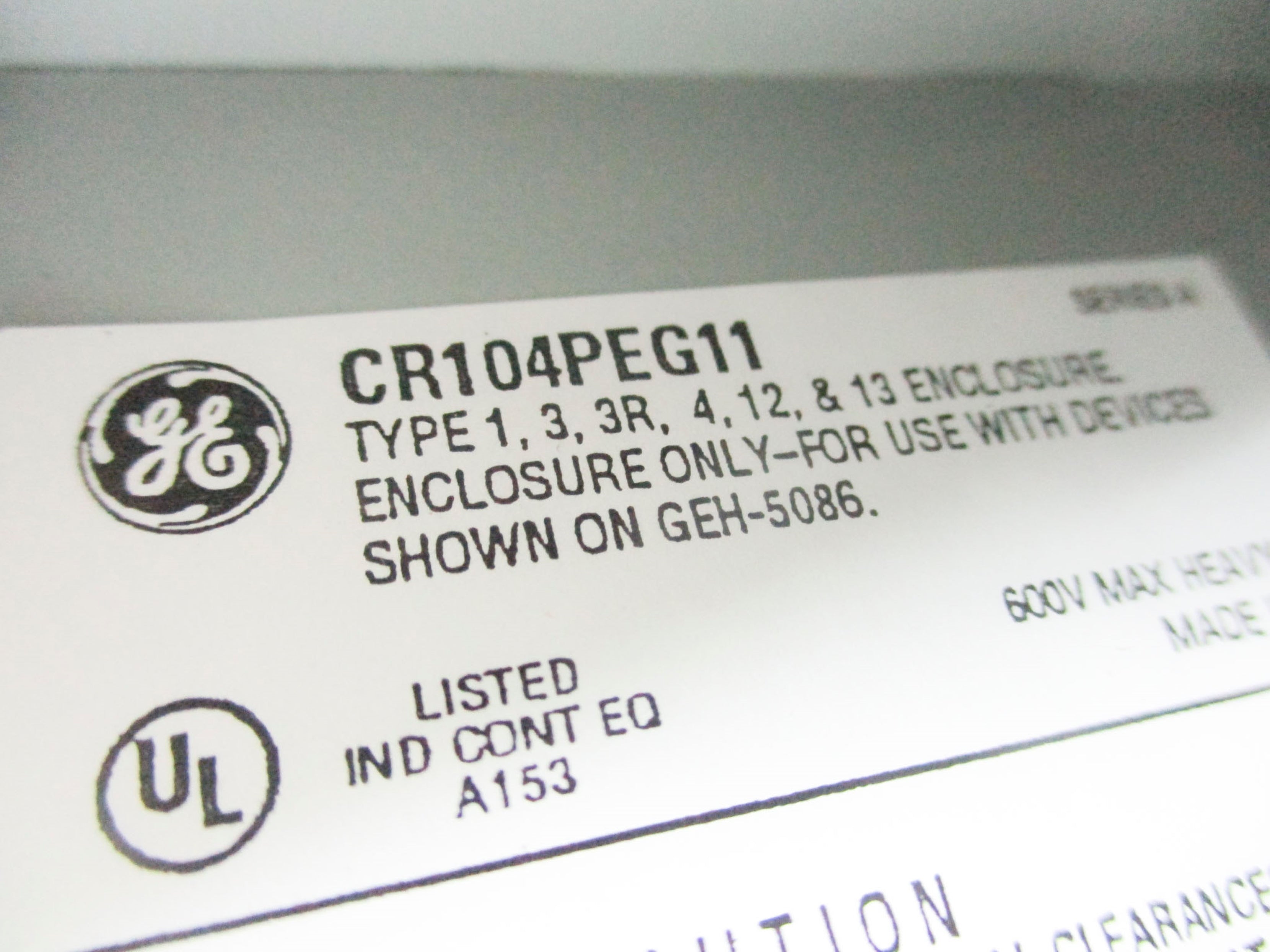 GENERAL ELECTRIC CR104PEG11 SER. A 600V NSNP