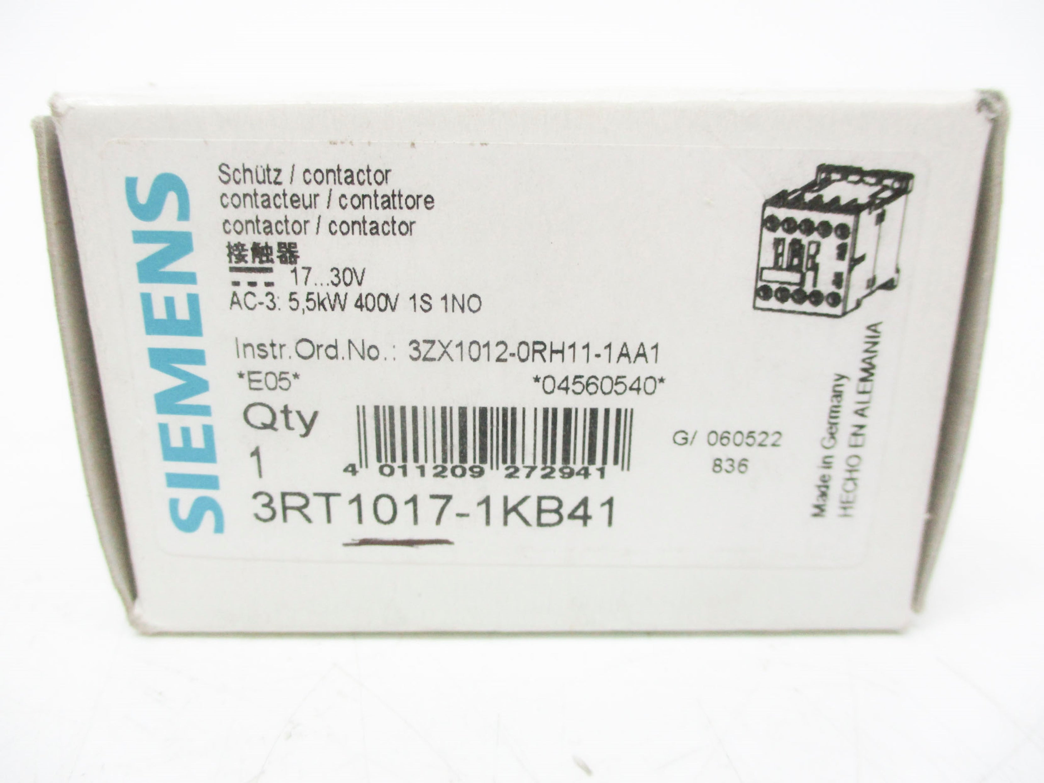 SIEMENS 3RT1017-1KB41 17-30VDC NSMP