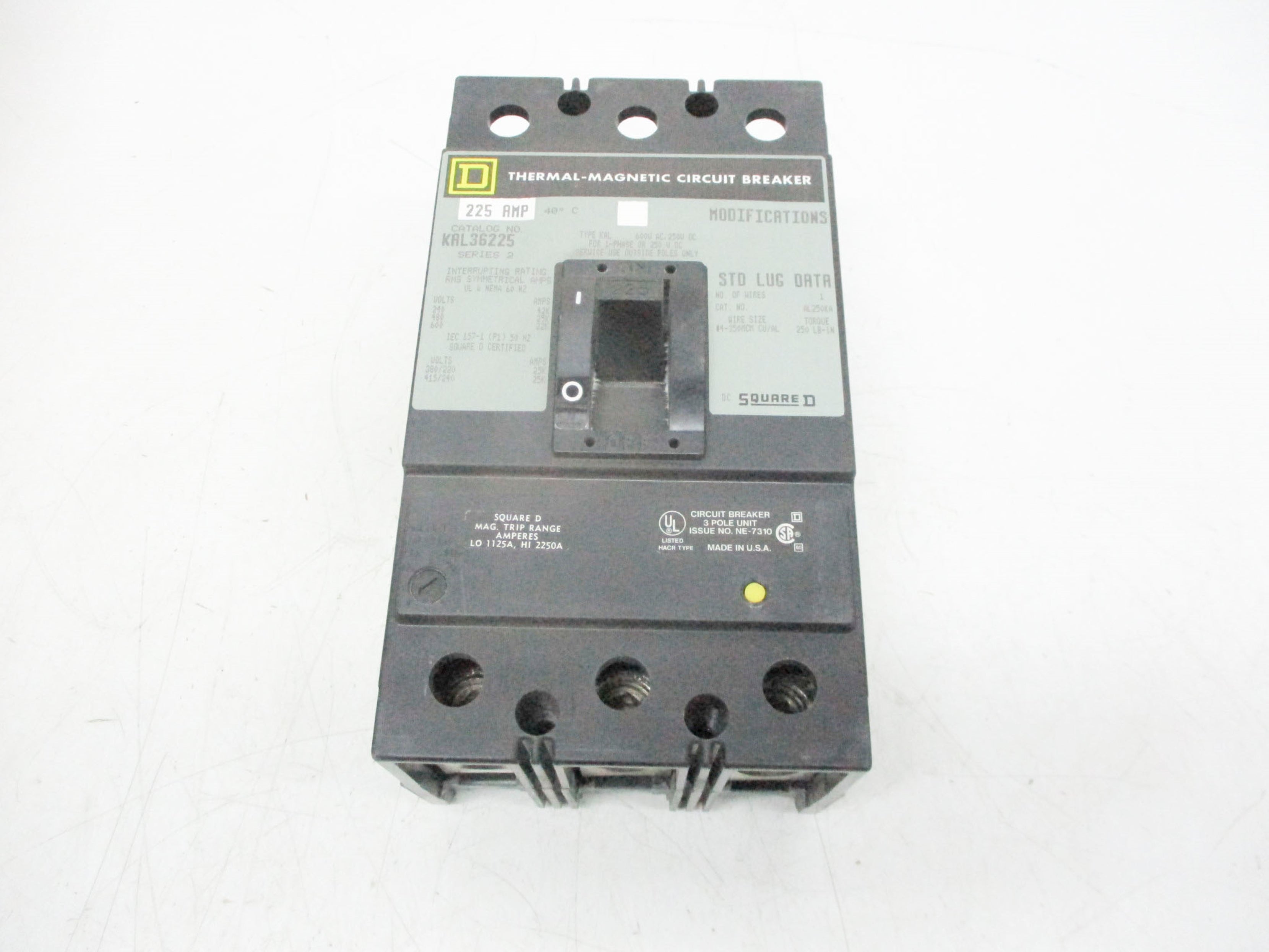 SQUARE D KAL36225 600V 225A (GREY) NSMP