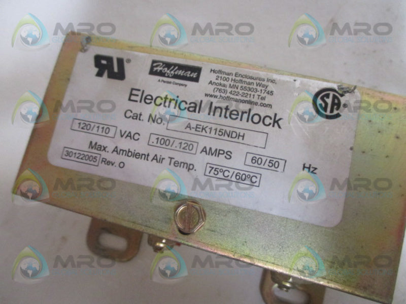 HOFFMAN A-EK115NDH ELECTRICAL INTERLOCK SWITCH UNMP