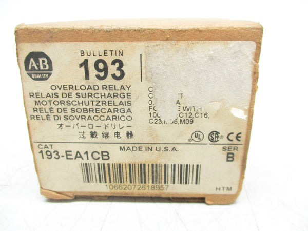 ALLEN BRADLEY 193-EA1CB SER. B 600V 0.32-1.0A (BR/WH) NSMP