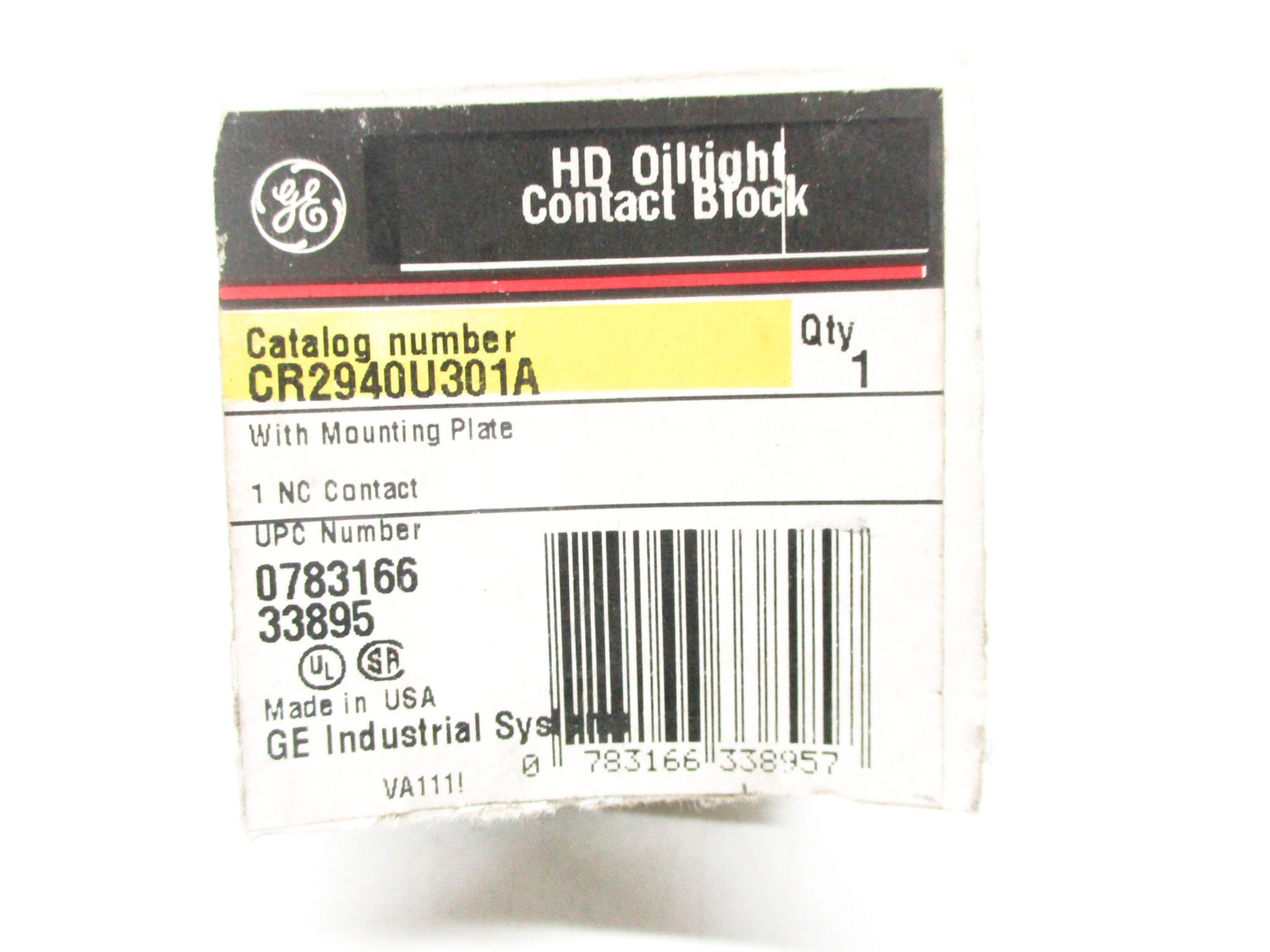 GENERAL ELECTRIC CR2940U301A 600VAC NSMP